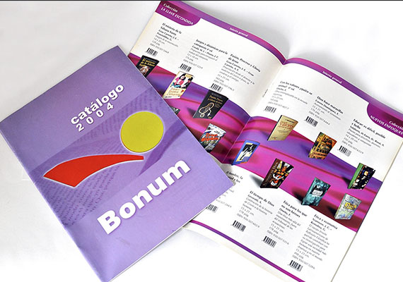 Diseño de catálogo de producto para Editorial Bonum. Incluye diagramación y toma y recorte de fotografías.