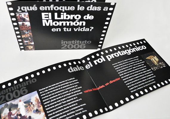  Conjunto de afiche, folleto, carpeta y fichas inscripción para curso de religión Sistema Educativo de la Iglesia, La Iglesia de Jesucristo de los Santos de los Últimos Días.